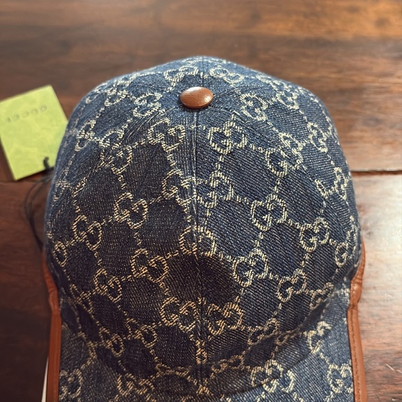 GUCCI Denim/Leather Ophidia Baseball Cap/M main image 9